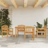 Image de vidaXL Ensemble à dîner de jardin 5 pcs Bois de teck massif 140 x 80 x 77 cm