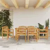 Image de vidaXL Ensemble à dîner de jardin 7 pcs Bois de teck solide 160 x 80 x 77 cm