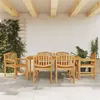 Image de vidaXL Ensemble à dîner de jardin 7 pcs Bois de teck solide 180 x 90 x 77 cm