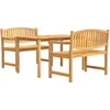 Image de vidaXL Ensemble à dîner de jardin 3 pcs Bois de teck massif