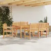 Image de vidaXL Ensemble à dîner de jardin 5 pcs Bois de teck massif Marron