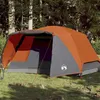Image de vidaXL Tente de camping et porche 4 personnes gris orange imperméable94417