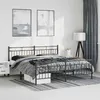Image de vidaXL Cadre de lit métal sans matelas avec pied de lit noir 193x203cm