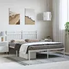 Image de vidaXL Cadre de lit métal avec tête de lit blanc 150x200 cm