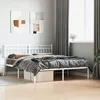 Image de vidaXL Cadre de lit mÃ©tal avec tÃªte de lit blanc 150x200 cm