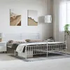 Image de vidaXL Cadre de lit métal avec tête de lit/pied de lit blanc 183x213cm