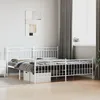 Image de vidaXL Cadre de lit mÃ©tal sans matelas et pied de lit blanc 183x213 cm