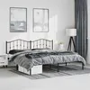 Image de vidaXL Cadre de lit métal sans matelas avec tête de lit noir 193x203cm