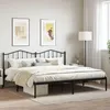 Image de vidaXL Cadre de lit mÃ©tal sans matelas avec tÃªte de lit noir 193x203cm