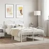 Image de vidaXL Cadre de lit métal avec tête de lit/pied de lit blanc 120x190cm