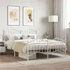 Image de vidaXL Cadre de lit métal avec tête de lit/pied de lit blanc 135x190cm