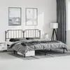 Image de vidaXL Cadre de lit métal sans matelas avec tête de lit noir 193x203cm