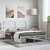 Image de vidaXL Cadre de lit métal sans matelas et tête de lit blanc 135x190 cm