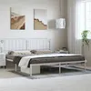 Image de vidaXL Cadre de lit métal sans matelas et tête de lit blanc 193x203 cm