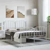 Image de vidaXL Cadre de lit métal sans matelas et pied de lit blanc 150x200 cm