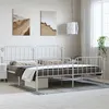 Image de vidaXL Cadre de lit métal avec tête de lit/pied de lit blanc 193x203cm