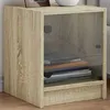 Image de vidaXL Tables de chevet et portes vitrées 2pcs chêne sonoma 35x37x42cm836348