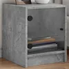 Image de vidaXL Tables de chevet et portes vitrées 2 pcs gris béton 35x37x42 cm836350