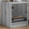 Image de vidaXL Table de chevet avec porte en verre sonoma gris 35x37x42 cm836353