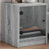 Image de vidaXL Tables de chevet et portes vitrées 2pcs sonoma gris 35x37x42cm836354