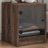 Image de vidaXL Tables de chevet et portes vitrées 2pcs chêne marron 35x37x42cm836356