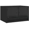 Image de vidaXL vidaXL Table basse avec portes en verre noir 68x50x42 cm