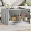 Image de vidaXL Table basse avec portes en verre sonoma gris 68x50x42 cm836369