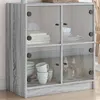 Image de vidaXL Armoire latérale avec portes en verre sonoma gris 68x37x75,5 cm836383
