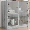 Image de vidaXL vidaXL Armoire latérale avec portes en verre sonoma gris 68x37x75,5 cm