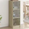 Image de vidaXL Buffet avec portes en verre chêne sonoma 35x37x109 cm