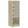 Image de Vidaxl Buffet Avec Portes En Verre ChÃªne Sonoma 35x37x109 Cm
