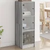 Image de vidaXL Vidaxl Buffet Avec Portes En Verre Sonoma Gris 35x37x109 Cm