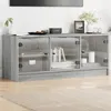 Image de vidaXL Meuble TV avec portes en verre sonoma gris 102x37x42 cm836411
