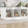 Image de vidaXL Table basse avec portes en verre blanc 102x50x42 cm836413