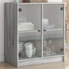 Image de vidaXL Armoire latérale avec portes en verre sonoma gris 68x37x75,5 cm836425