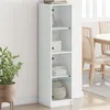 Image de vidaXL Buffet avec portes en verre blanc 35x37x142 cm836434
