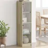 Image de vidaXL Buffet avec portes en verre chêne sonoma 35x37x142 cm