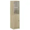 Image de Vidaxl Buffet Avec Porte En Verre ChÃªne Sonoma 35x37x142 Cm