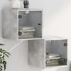 Image de vidaXL Tables de chevet et portes vitrées 2 pcs gris béton 35x37x35 cm836469
