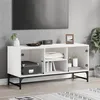 Image de vidaXL Meuble TV avec portes en verre blanc 102x37x50 cm836532