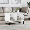 Image de vidaXL Table basse avec portes en verre blanc 68,5x50x50 cm836539