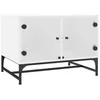 Image de vidaXL Table basse avec portes en verre blanc 68,5x50x50 cm