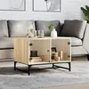 Image de vidaXL Table basse avec portes en verre chêne sonoma 68,5x50x50 cm836541