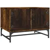 Image de vidaXL Vidaxl Table Basse Avec Portes En Verre Chêne Fumé 68,5x50x50 Cm