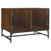 Image de vidaXL Table basse avec portes en verre chÃªne marron 68,5x50x50 cm