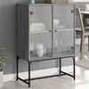 Image de vidaXL Armoire latérale avec portes en verre sonoma gris 69x37x100 cm836551