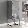 Image de vidaXL Armoire latérale avec porte en verre gris béton 35x37x100 cm836556