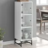 Image de vidaXL Buffet avec portes en verre blanc 35x37x120 cm