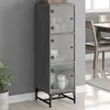 Image de vidaXL Buffet avec portes en verre sonoma gris 35x37x120 cm836565