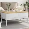 Image de vidaXL Table basse FLORO blanc 99x55,5x45 cm bois massif de pin